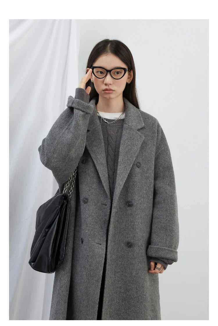 Classic Double-Breasted Wool Overcoat