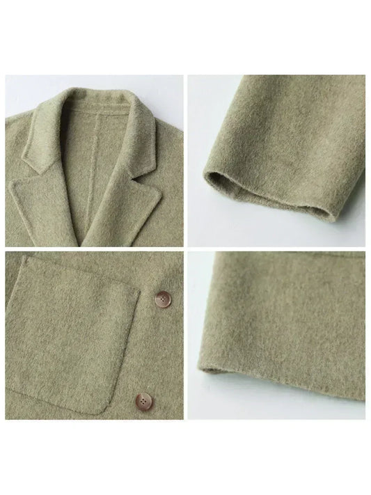 Classic Double-Breasted Wool Coat