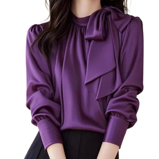 Purple Acetate Satin Top For Women ShowbizMart