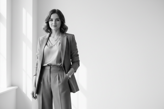 Women’s fashion collection featuring outerwear, bags, and footwear