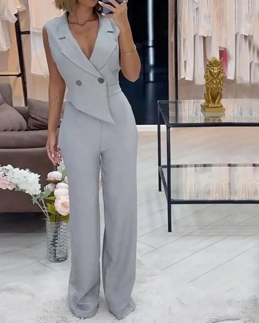 Asymmetric Elegant Work Jumpsuit ShowbizMart