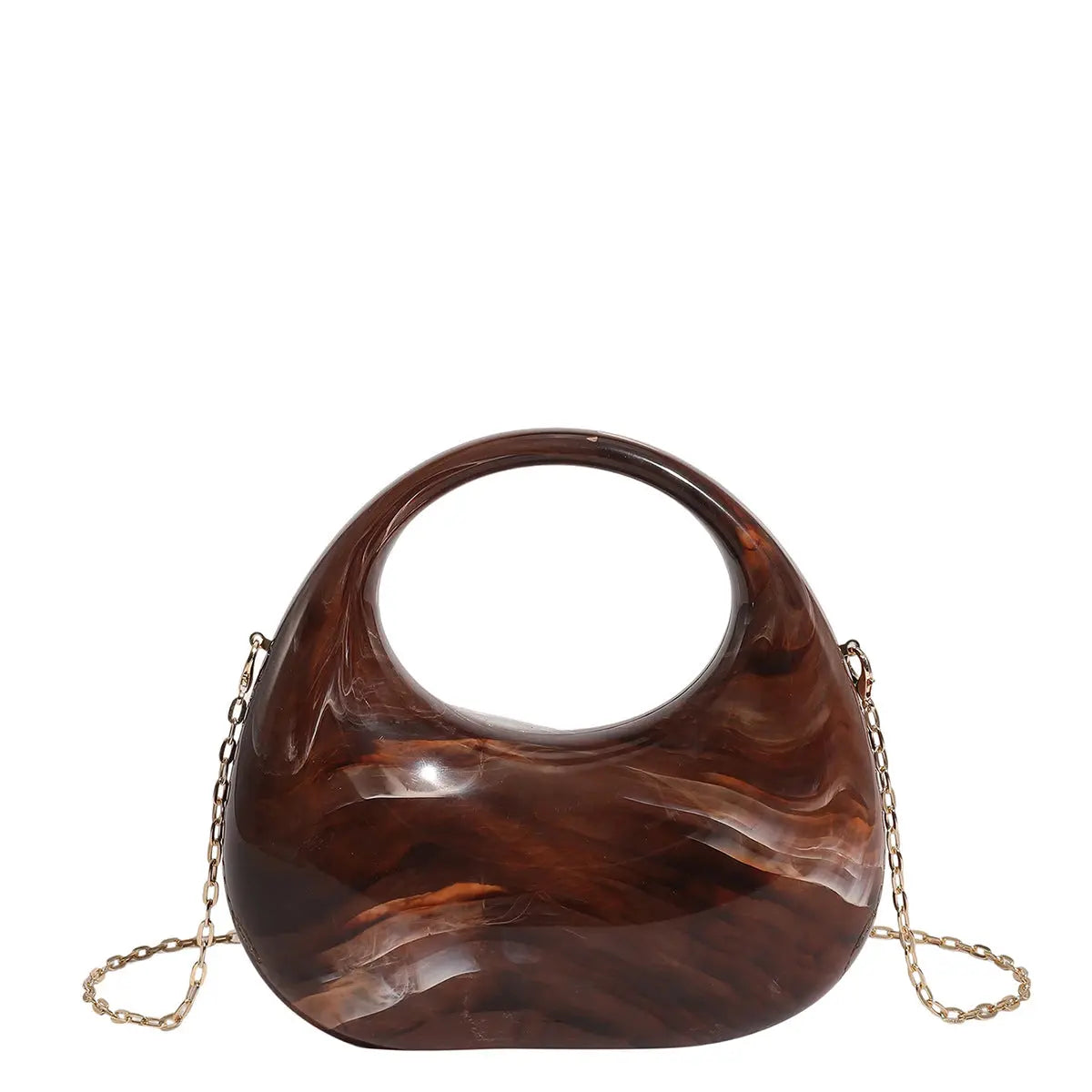 Acrylic Box Bag, Womens Evening Handbag With A Moon-shaped Underarm Design WshowbizMart