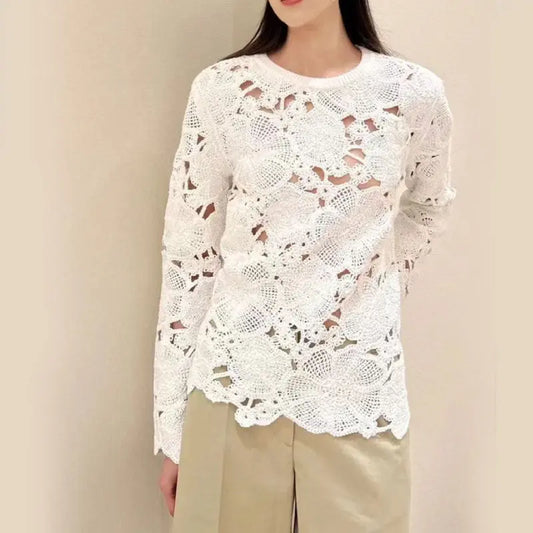 Fashionable Personalized Crochet Sweater Top For Women WshowbizMart