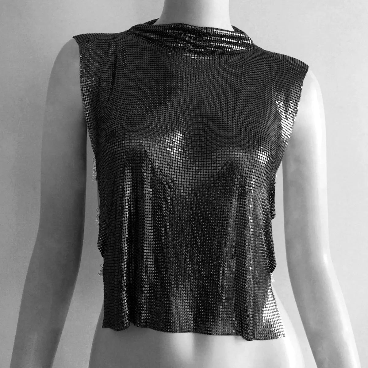 Metal Sequins Sleeveless Top For Women ShowbizMart