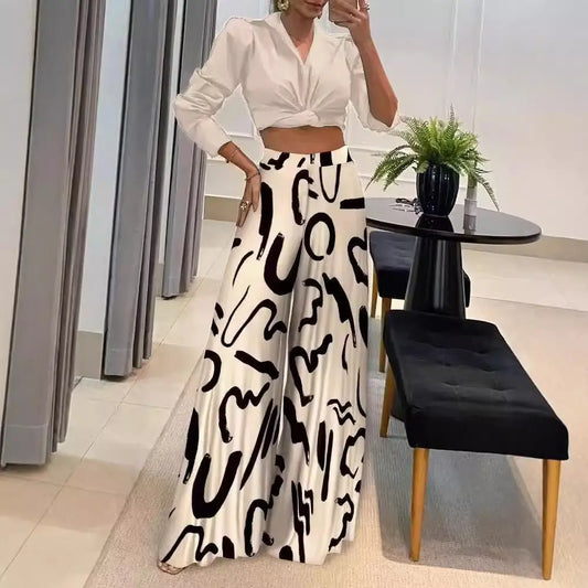 Autumn Printed Wide-Leg Pants – Best Seller WshowbizMart