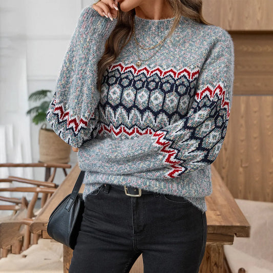 Casual Long Sleeve Sweater Top Women ShowbizMart