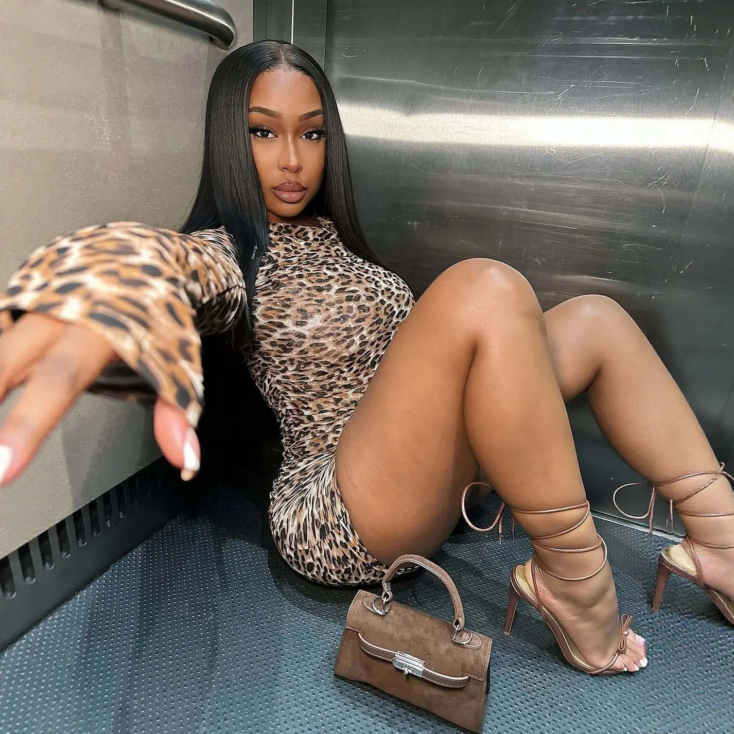 Elastic Sexy Leopard Print Jumpsuit For Women ShowbizMart