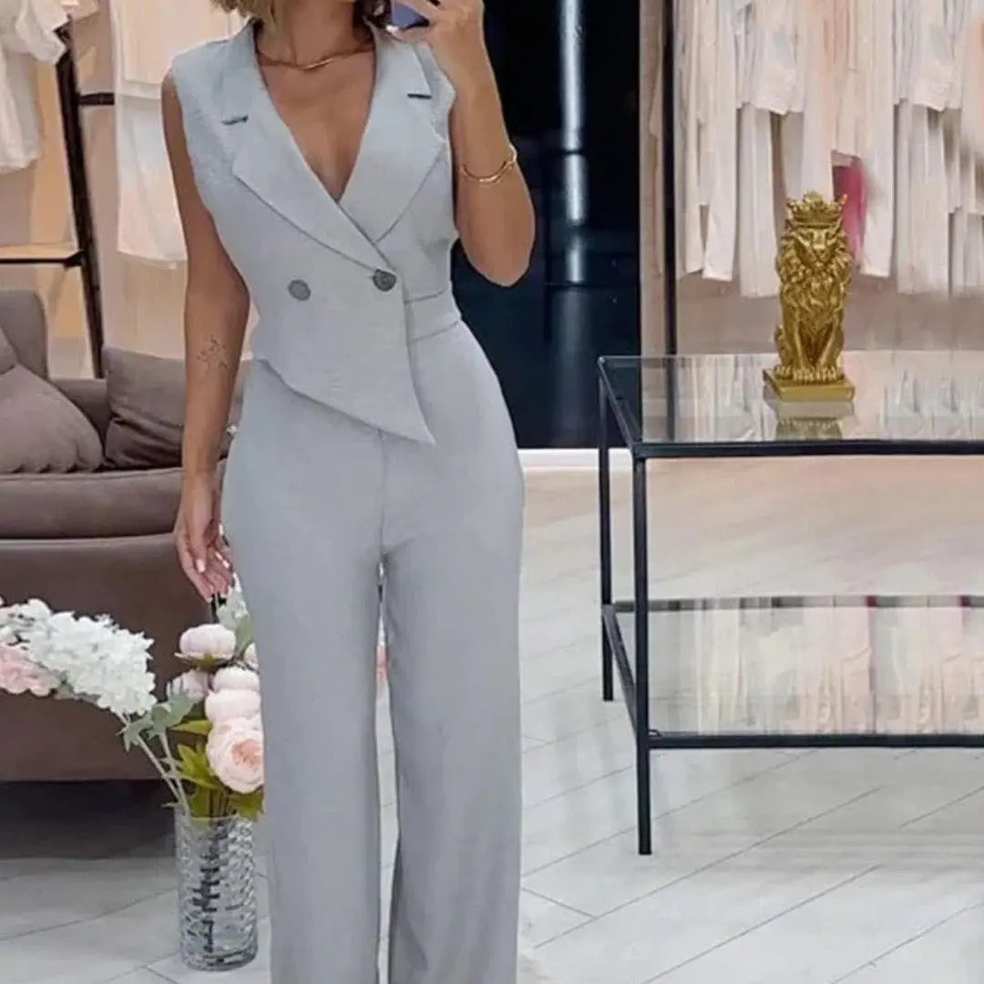 Asymmetric Elegant Work Jumpsuit ShowbizMart
