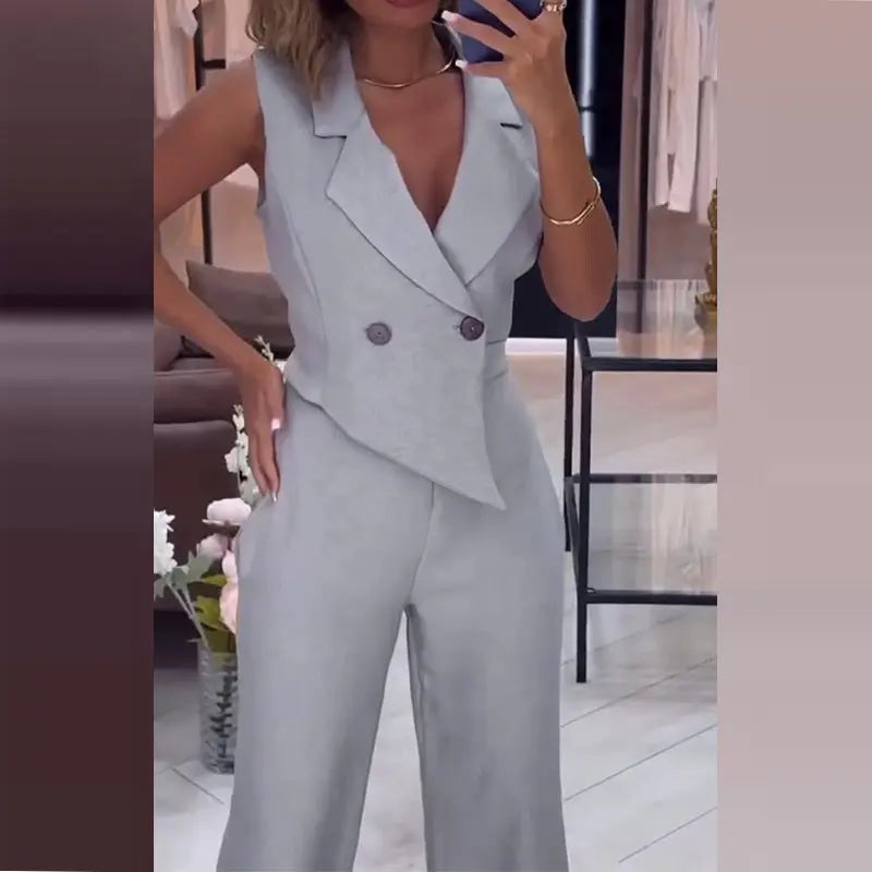 Asymmetric Elegant Work Jumpsuit ShowbizMart