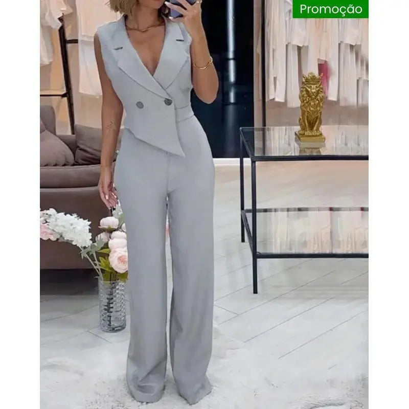 Asymmetric Elegant Work Jumpsuit ShowbizMart