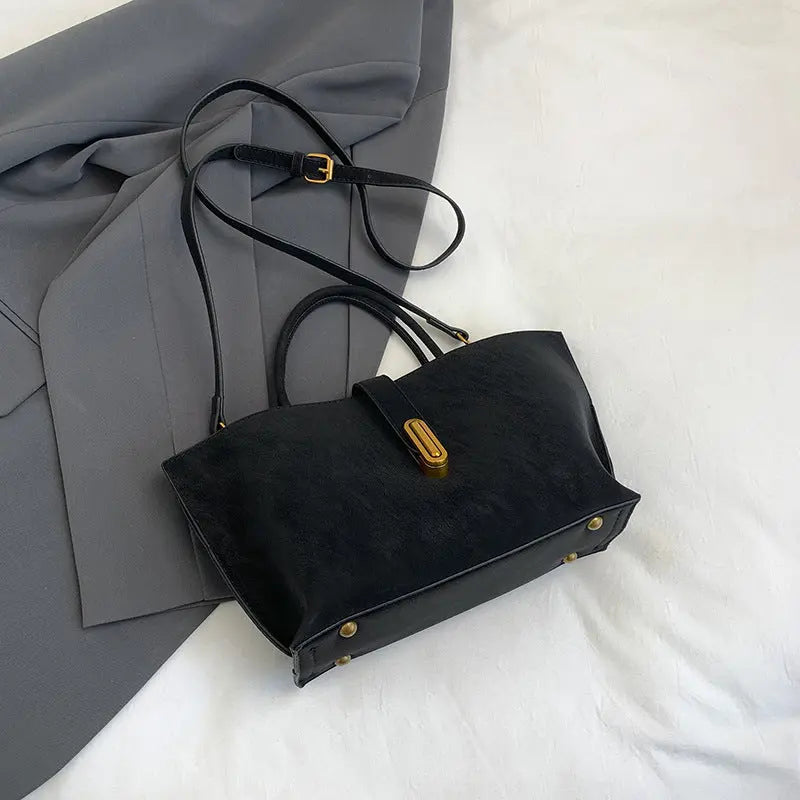 Retro High-capacity Minimalist Suede-style Tote Bag WshowbizMart