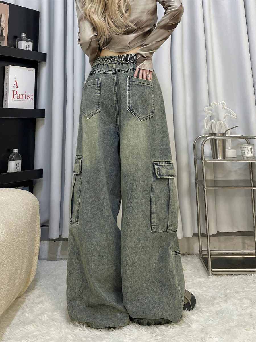 Cool Drag Girl Retro Swag Wide-Leg Jeans