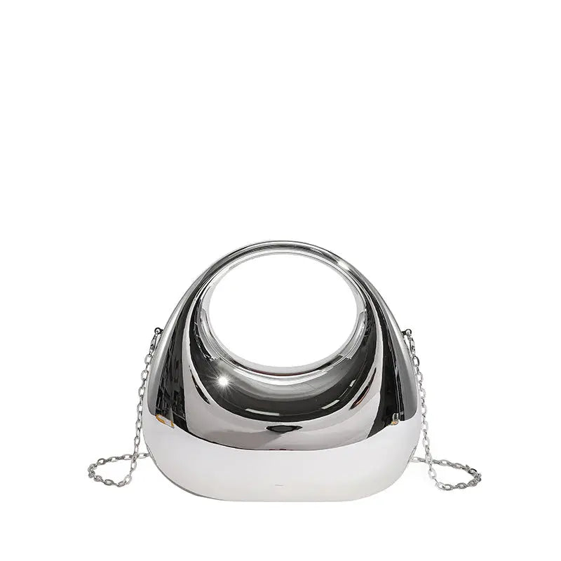 Acrylic Box Bag, Womens Evening Handbag With A Moon-shaped Underarm Design WshowbizMart