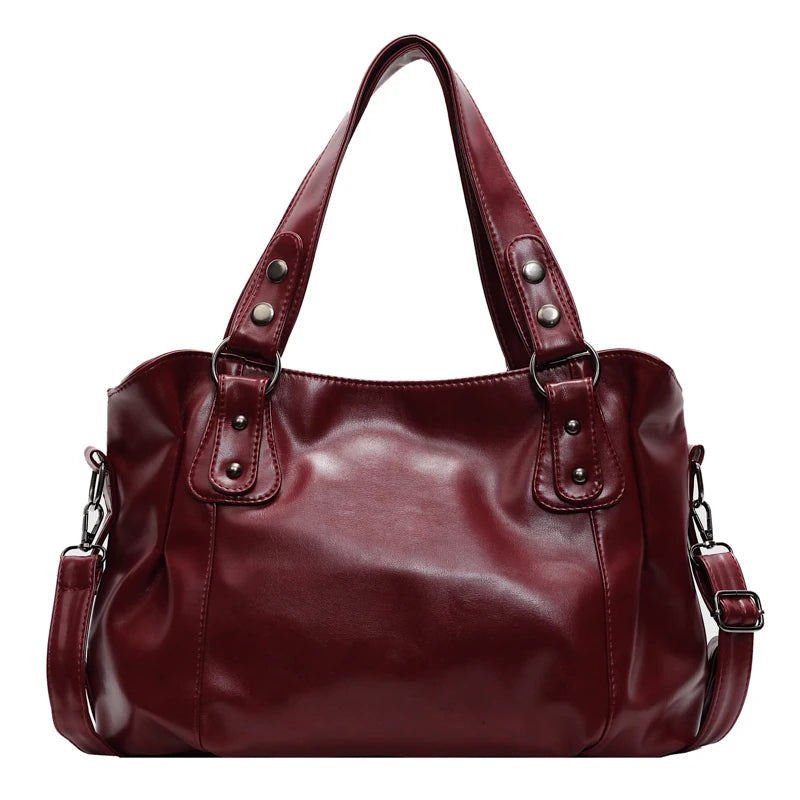 Deluxe Retro-Inspired Soft Leather Shoulder Tote