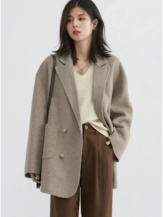 Classic Double-Breasted Wool Coat