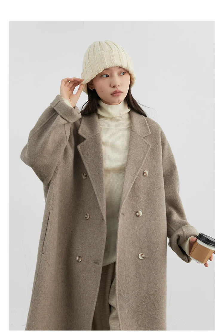Classic Double-Breasted Wool Overcoat
