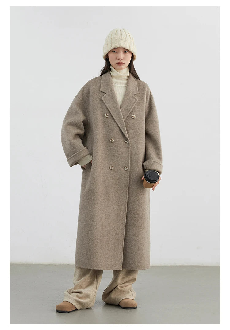 Classic Double-Breasted Wool Overcoat