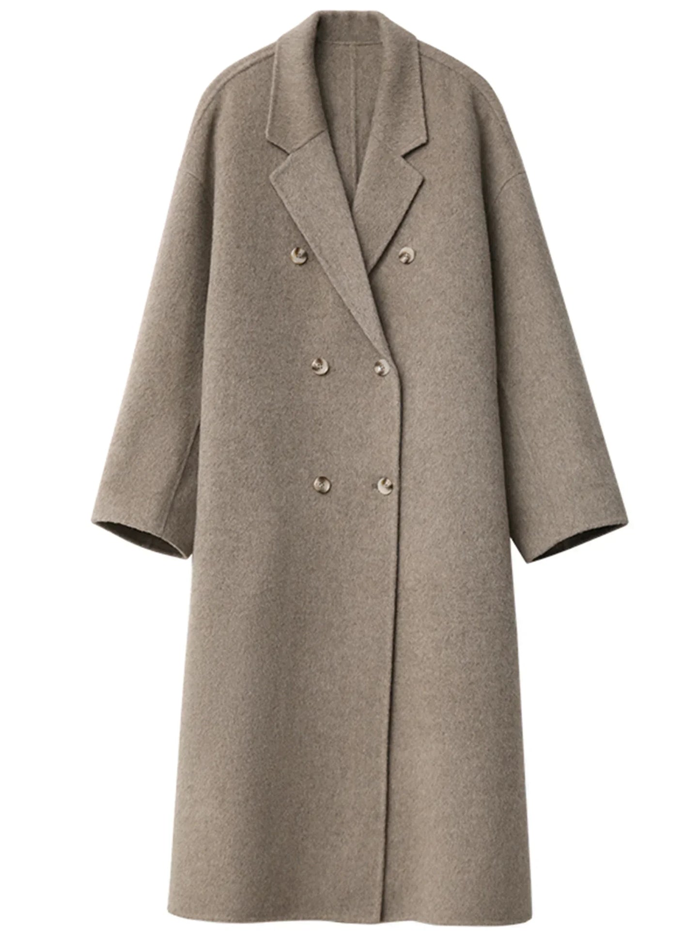 Classic Double-Breasted Wool Overcoat