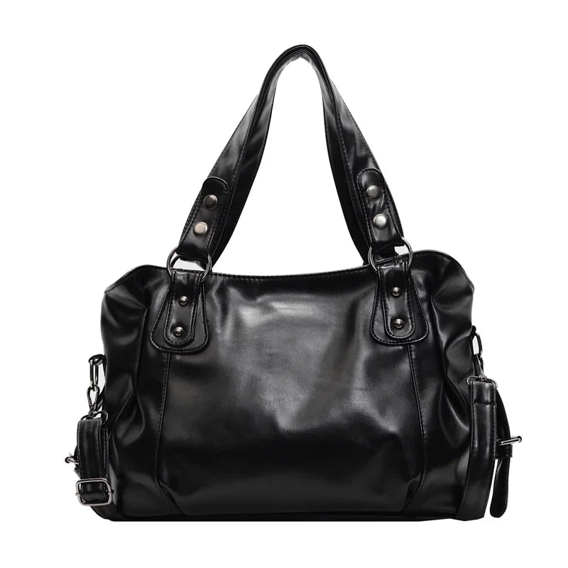 Deluxe Retro-Inspired Soft Leather Shoulder Tote