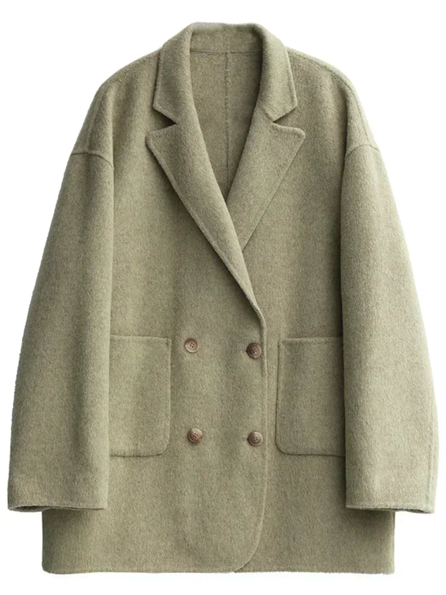 Classic Double-Breasted Wool Coat
