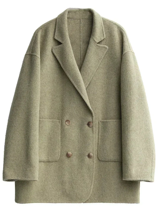 Classic Double-Breasted Wool Coat