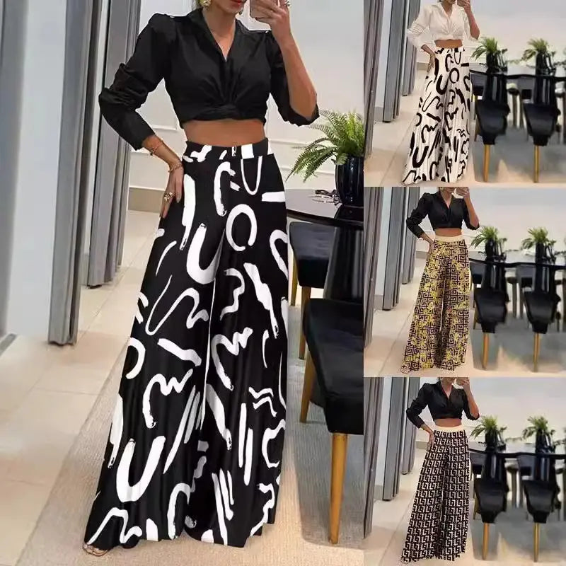 Autumn Printed Wide-Leg Pants – Best Seller WshowbizMart