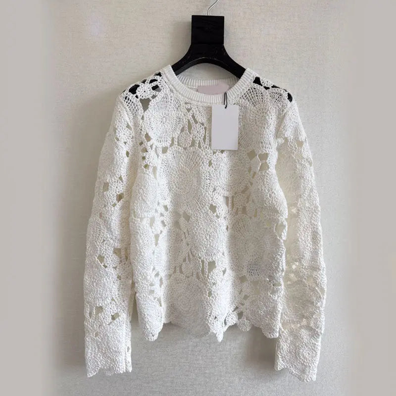 Fashionable Personalized Crochet Sweater Top For Women WshowbizMart