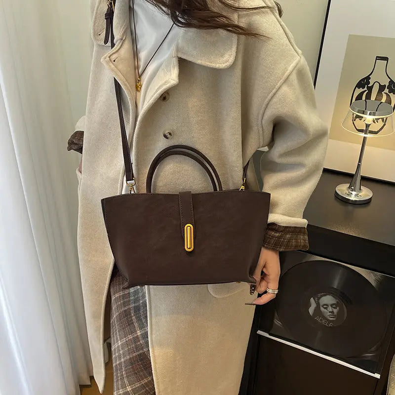 Retro High-capacity Minimalist Suede-style Tote Bag WshowbizMart