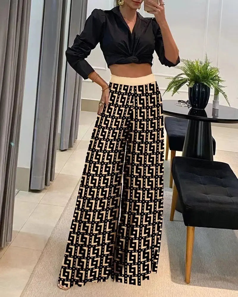 Autumn Printed Wide-Leg Pants – Best Seller WshowbizMart