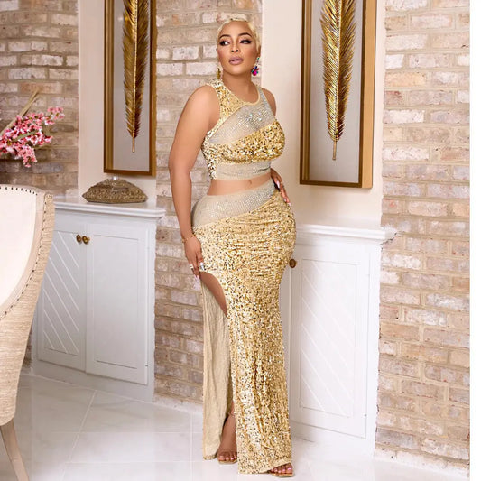 Short Vest Top And Skirt Dress Suit Women WshowbizMart