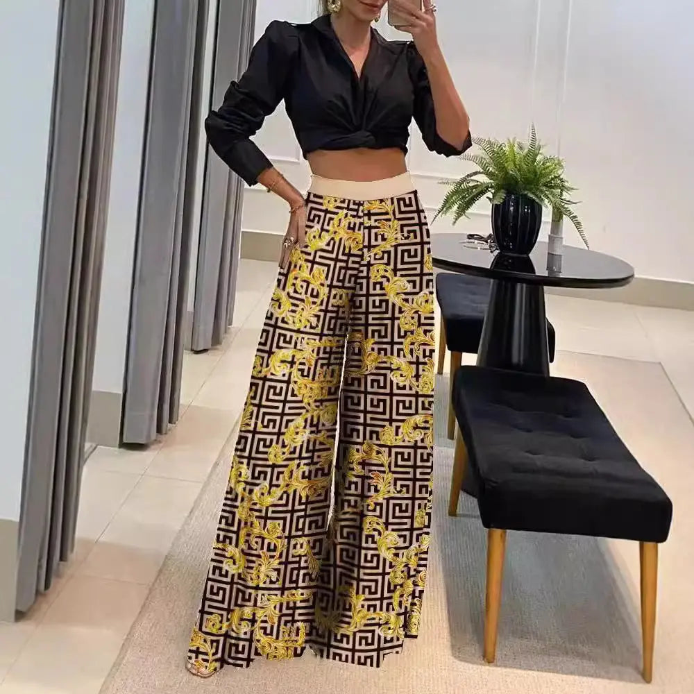 Autumn Printed Wide-Leg Pants – Best Seller WshowbizMart