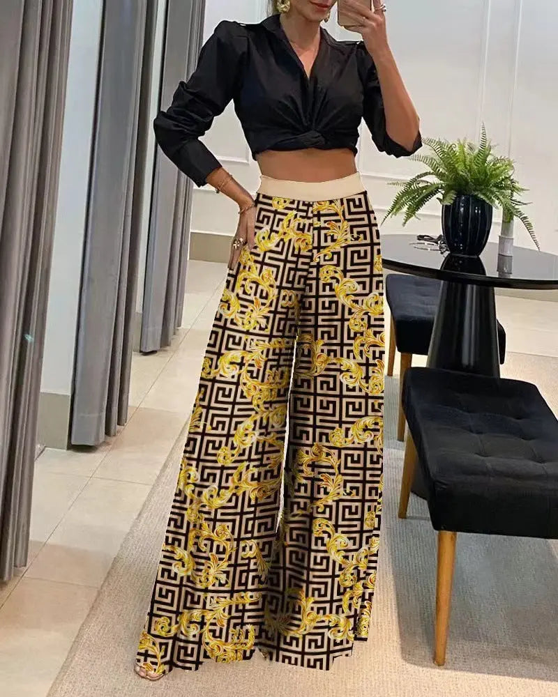 Autumn Printed Wide-Leg Pants – Best Seller WshowbizMart